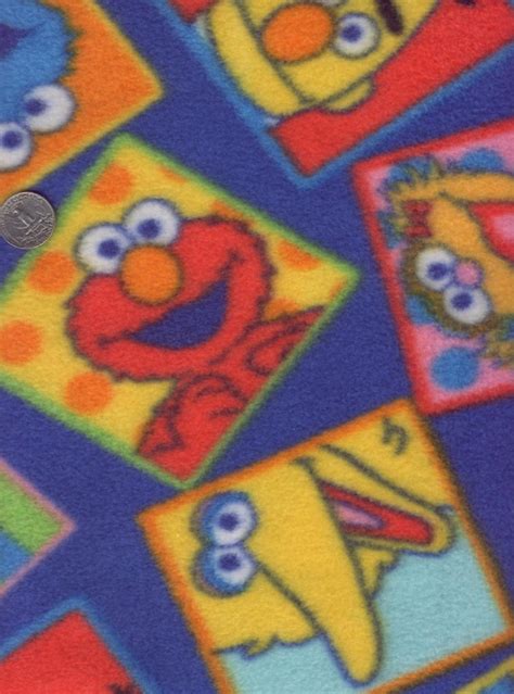 sesame street fleece material|sesame street cotton fleece fabric.